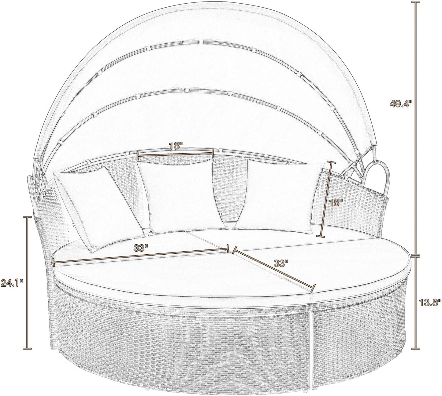 Patio Furniture Outdoor round Daybed