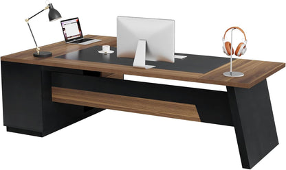 78" L-Shaped Executive Office Desk, Large Modern Computer Desk with