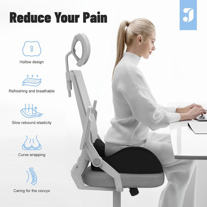 Seat Cushion for Office Chair, Sciatica and Tailbone Pain Relief