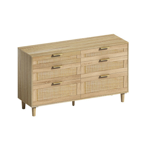 Rattan Dresser With Drawers, 6 Drawer Dresser For Bedroom, Clothes