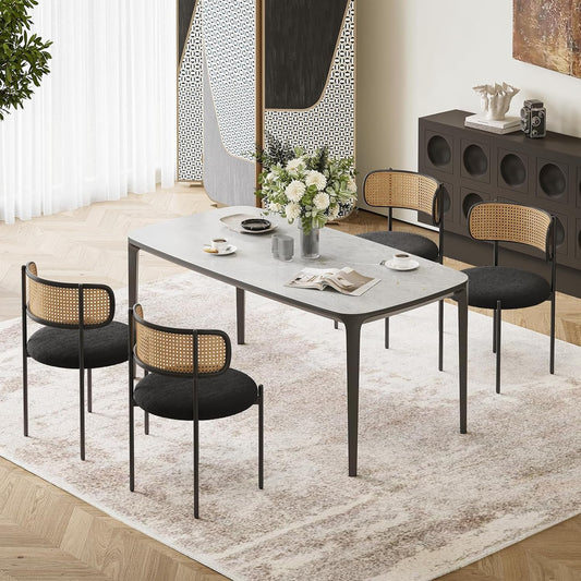 Mid-Century Modern Rattan Dining Chairs