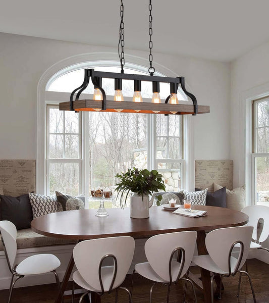 Rustic Kitchen Island Dining Room Light Fixture Farmhouse Linear