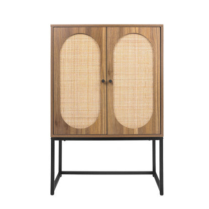 Natural Rattan, Allen 2 Door High Cabinet, Rattan, Built-in Adjustable