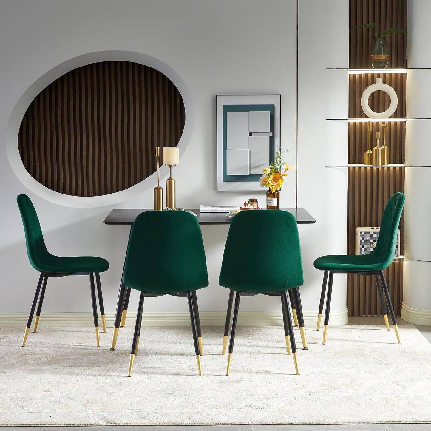 Velvet Dining Chairs Kitchen Plain Color Chair Upholstered Side Stools