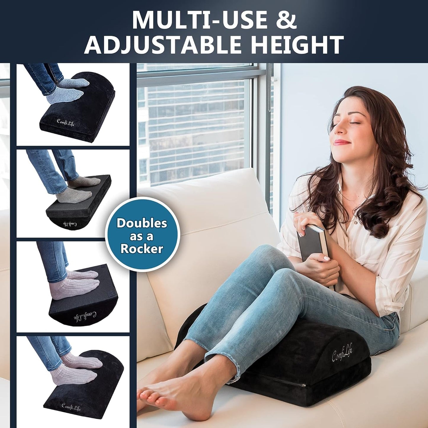 Ergonomic under Desk Foot Rest for Office Use – Adjustable Height