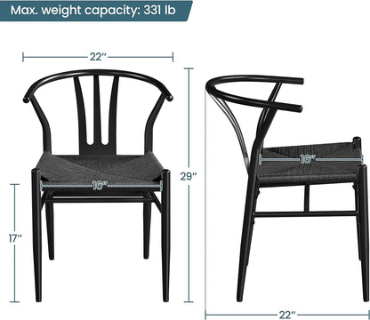 Weave Chair Mid-Century Modern Dining Chair Rattan Chair Metal Dining