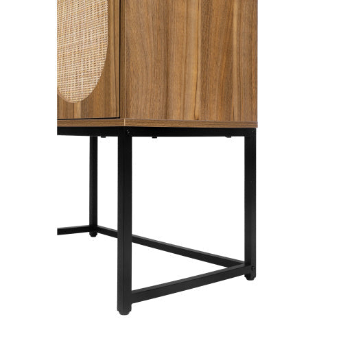 Natural Rattan, Allen 2 Door High Cabinet, Rattan, Built-in Adjustable