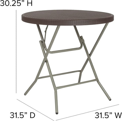 Brown Rattan Plastic Folding Table