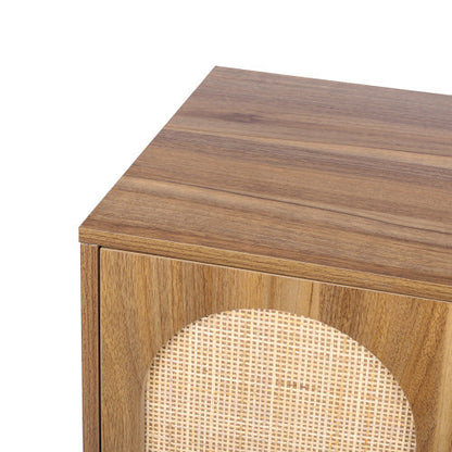 Natural Rattan, Allen 2 Door High Cabinet, Rattan, Built-in Adjustable