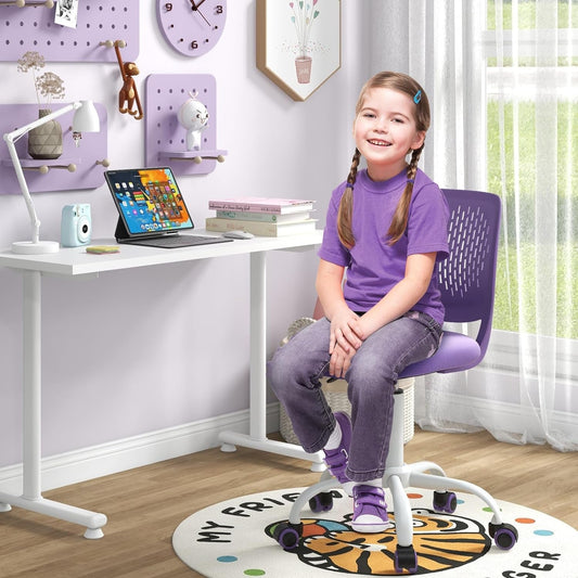 Kids Desk Chair, Adjustable Children Study Chair, Swivel Chair Armless