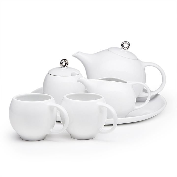 EVA 6-piece tea set - White porcelain