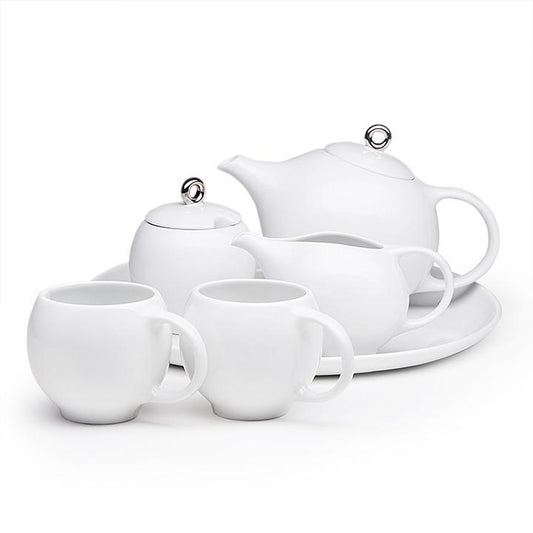 EVA 6-piece tea set - White porcelain