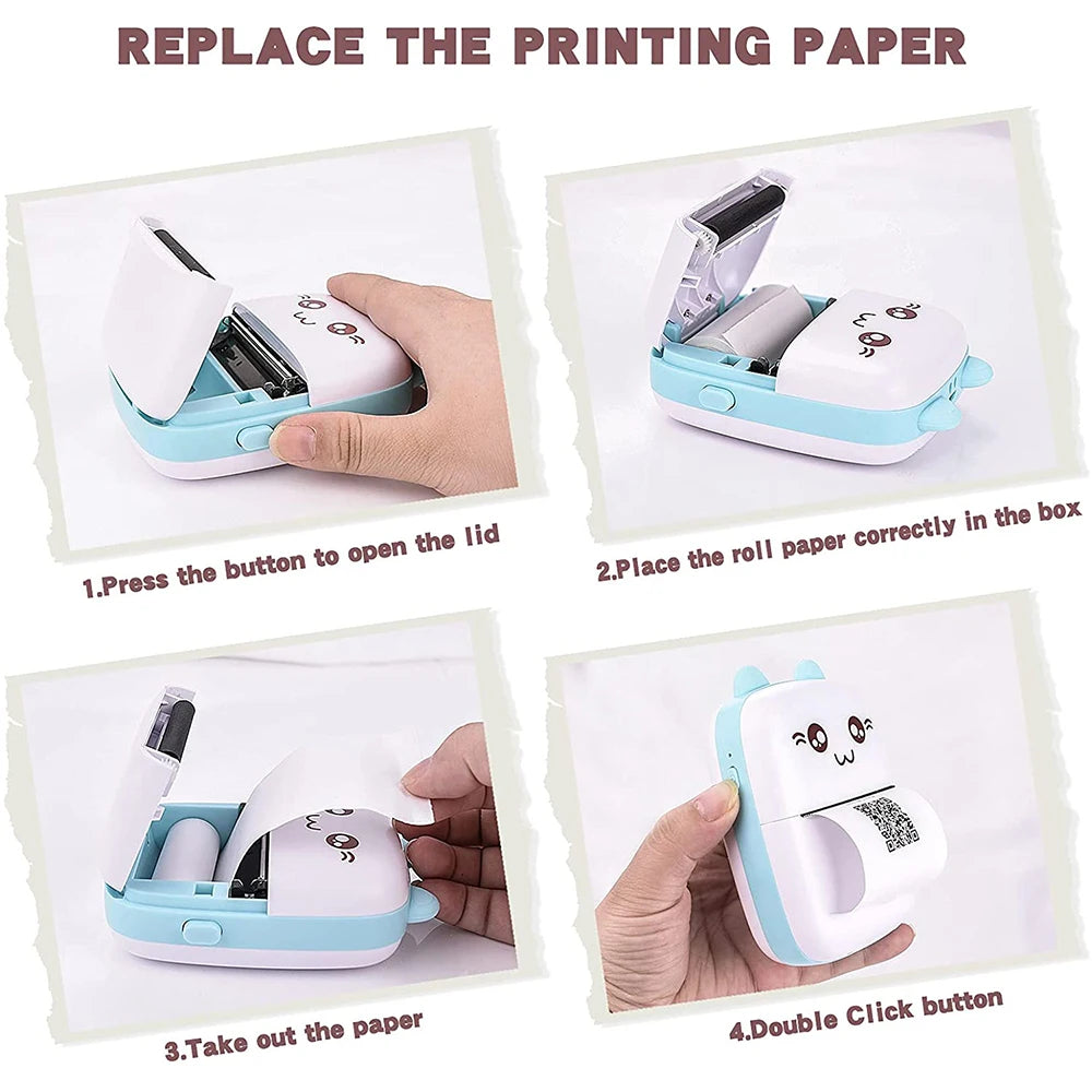 Portable Thermal Printer MINI CAT Print Photo Pocket Thermal Label