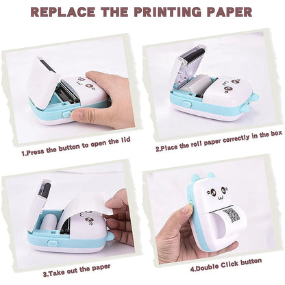 Portable Thermal Printer MINI CAT Print Photo Pocket Thermal Label