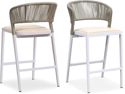 Outdoor Rattan Wicker Barstools, Set of 2