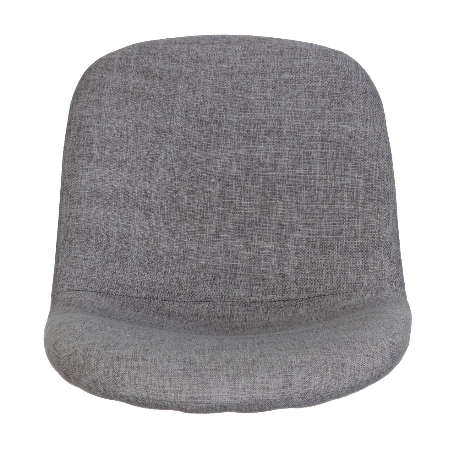 Set of 2 Modern Dining Chairs with Solid Back – Light Gray Upholstered Seats & Walnut Finish Iron Legs