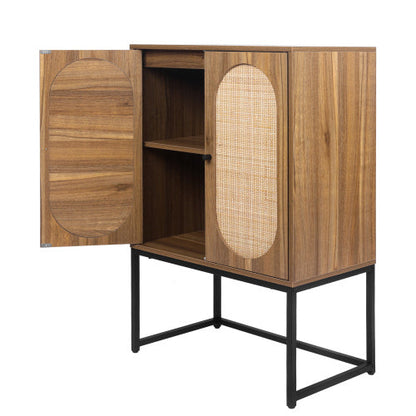 Natural Rattan, Allen 2 Door High Cabinet, Rattan, Built-in Adjustable