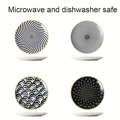 Set of 4 Ceramic 8 Salad Plates  Microwave  Oven Safe