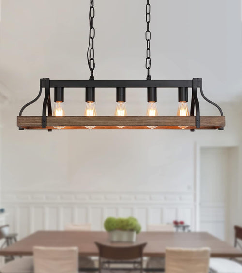 Rustic Kitchen Island Dining Room Light Fixture Farmhouse Linear