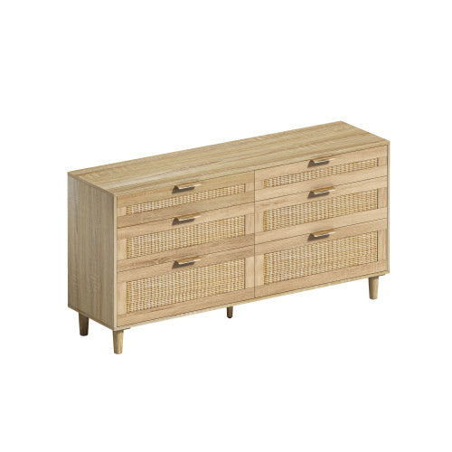 Rattan Dresser With Drawers, 6 Drawer Dresser For Bedroom, Clothes