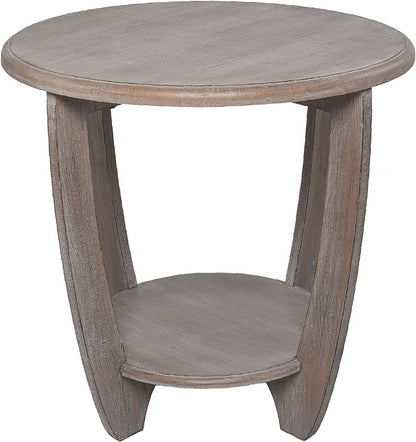 Rustic French Country End Table with Storage Shelf